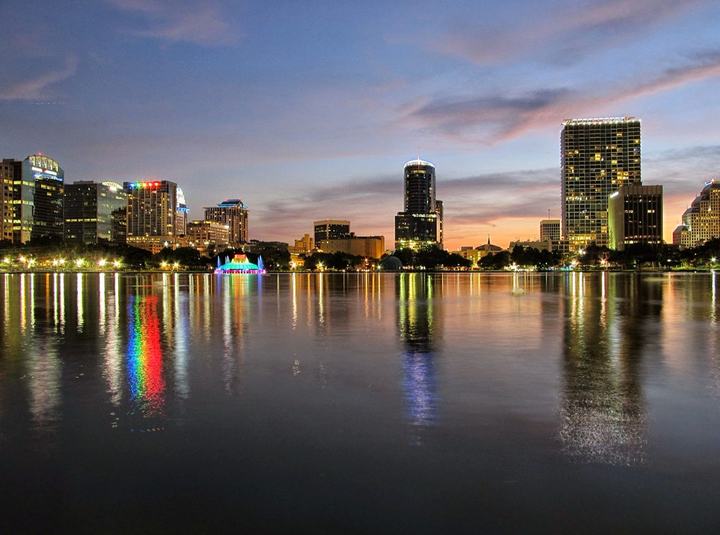 Downtown Orlando at night
